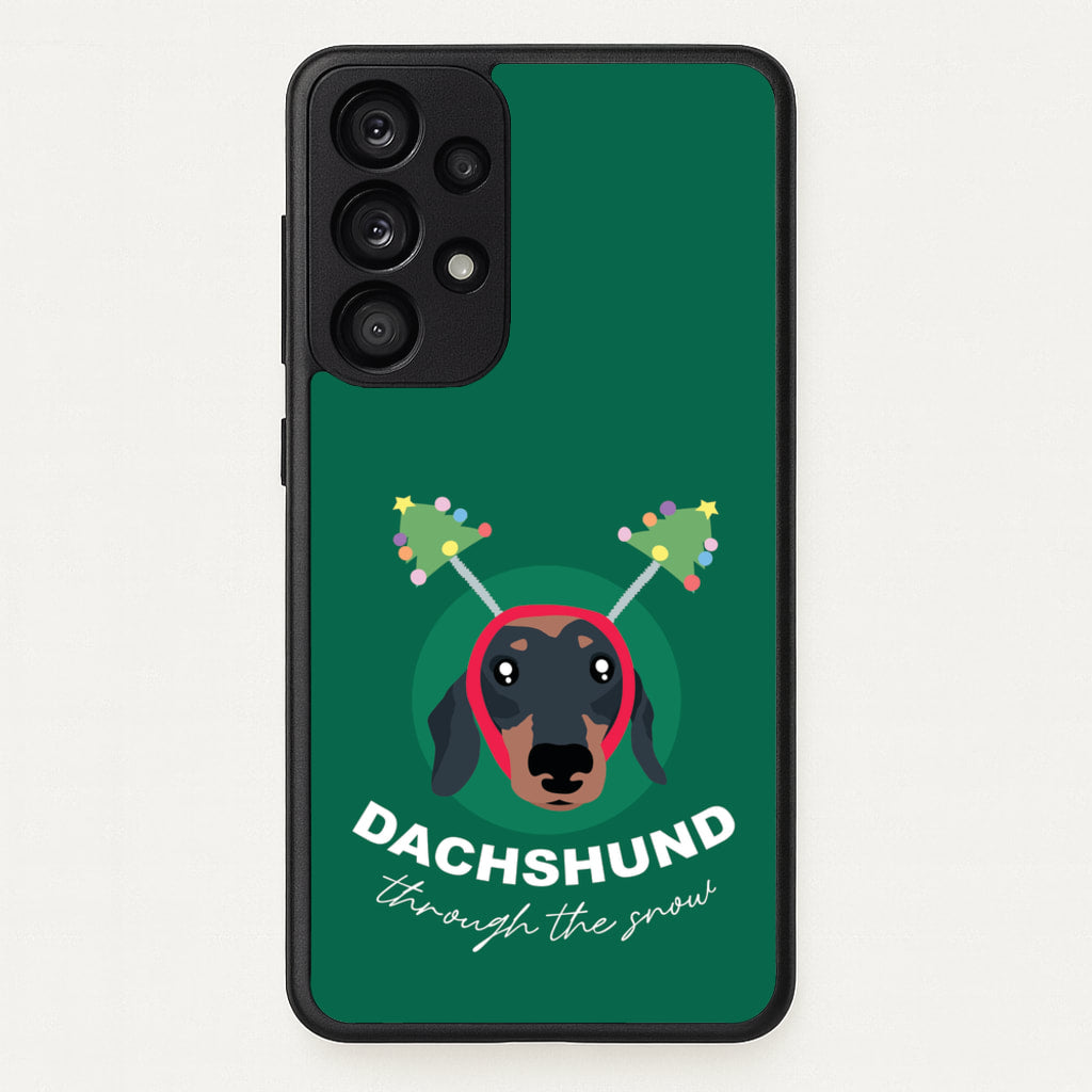 Dachshund Through The Snow - Christmas Animals Phone Case for Galaxy A53