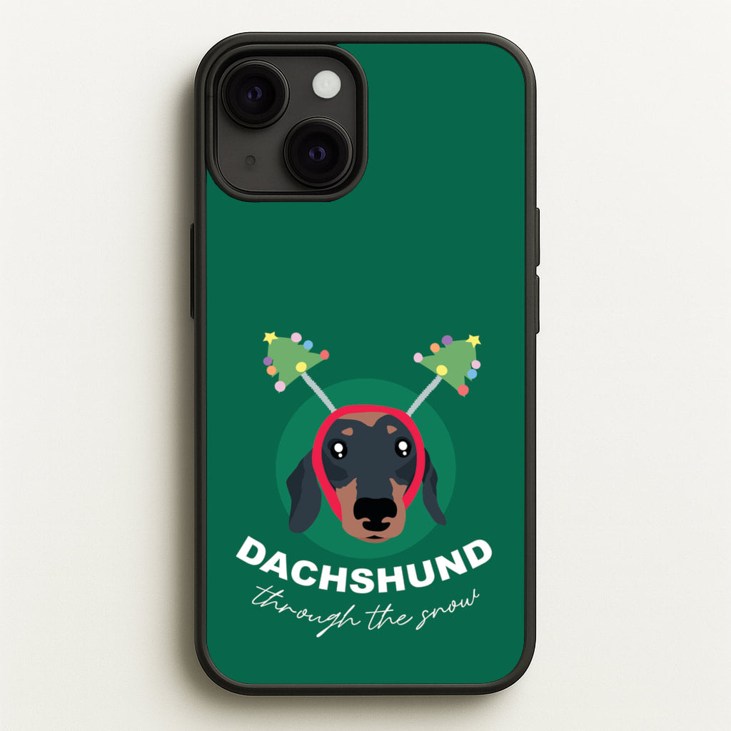 Dachshund Through The Snow - Christmas Animals Phone Case for iPhone 13