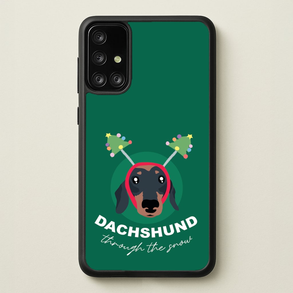 Dachshund Through The Snow - Christmas Animals Phone Case for Galaxy A71