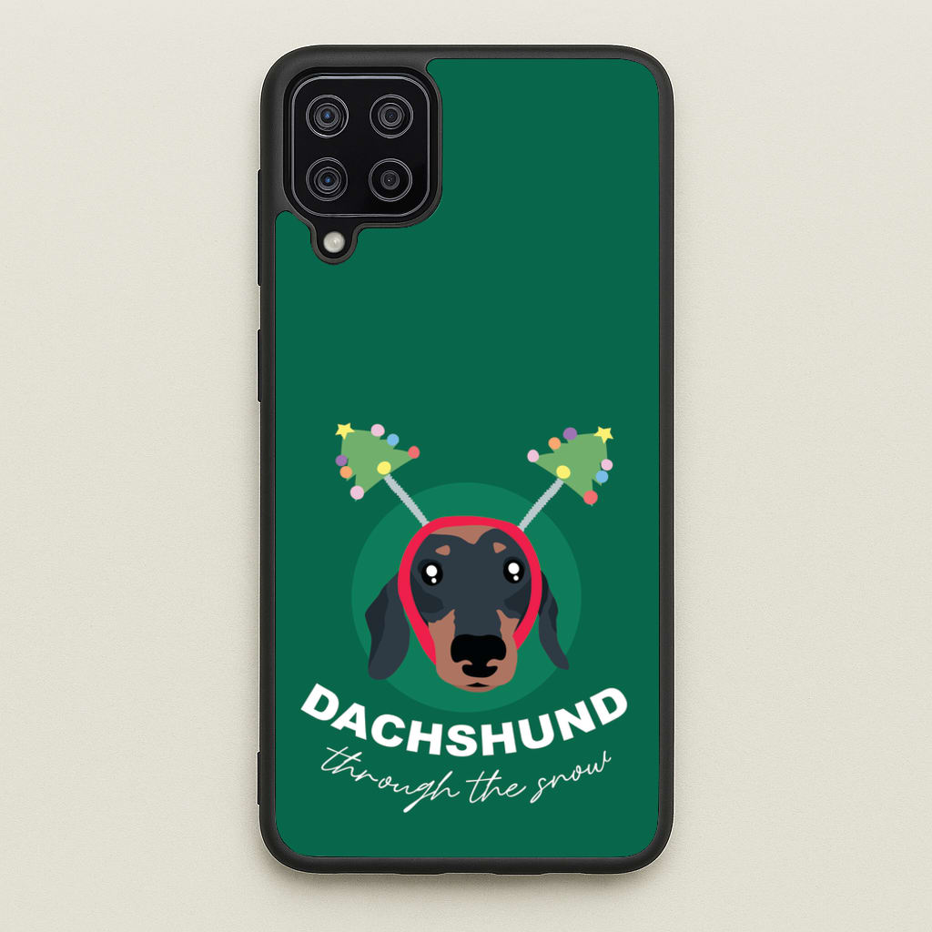 Dachshund Through The Snow - Christmas Animals Phone Case for Galaxy A12
