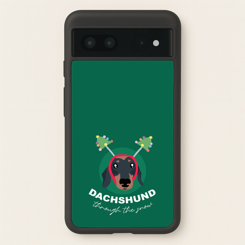 Dachshund Through The Snow - Christmas Animals Phone Case for Google Pixel 7