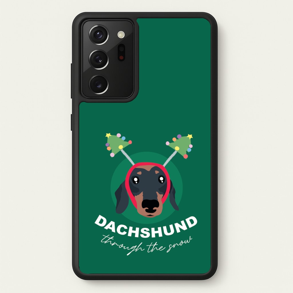 Dachshund Through The Snow - Christmas Animals Phone Case for Galaxy Note 20 Ultra