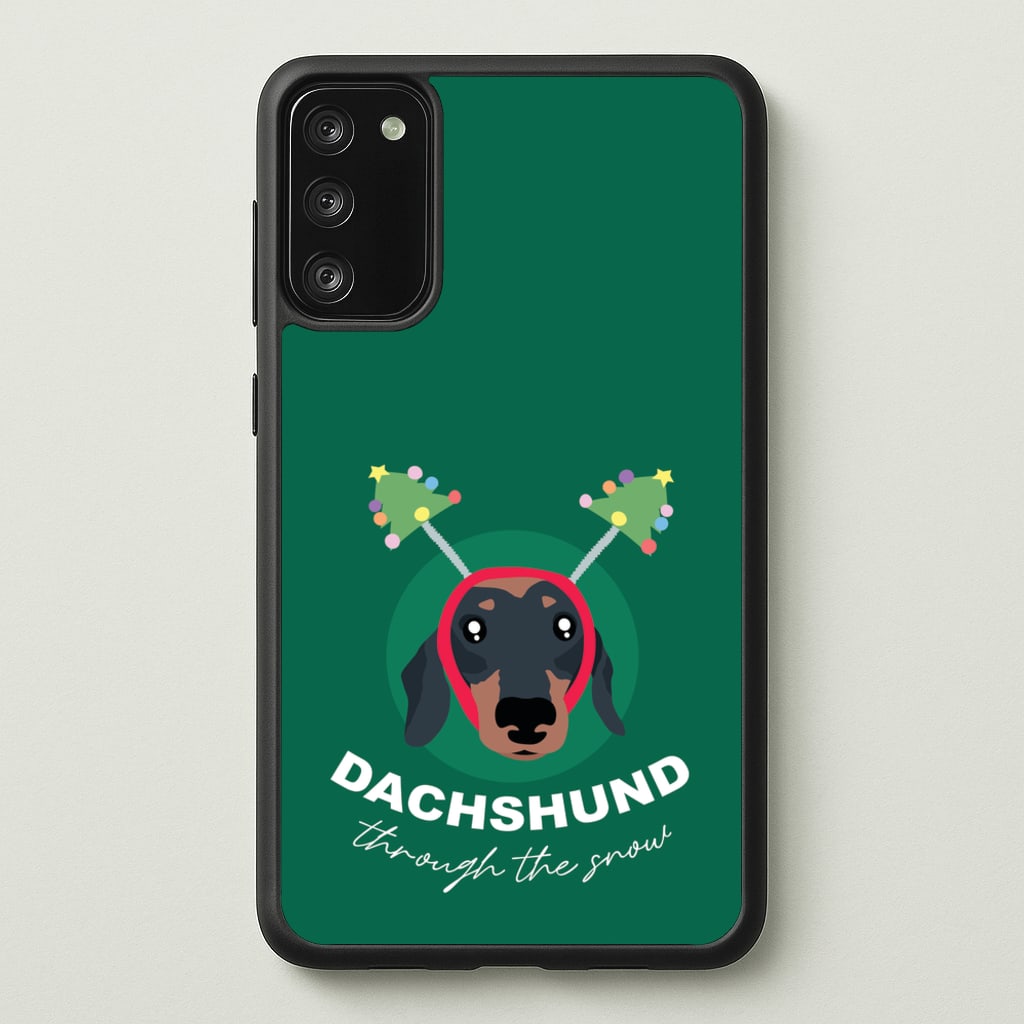Dachshund Through The Snow - Christmas Animals Phone Case for Galaxy S20