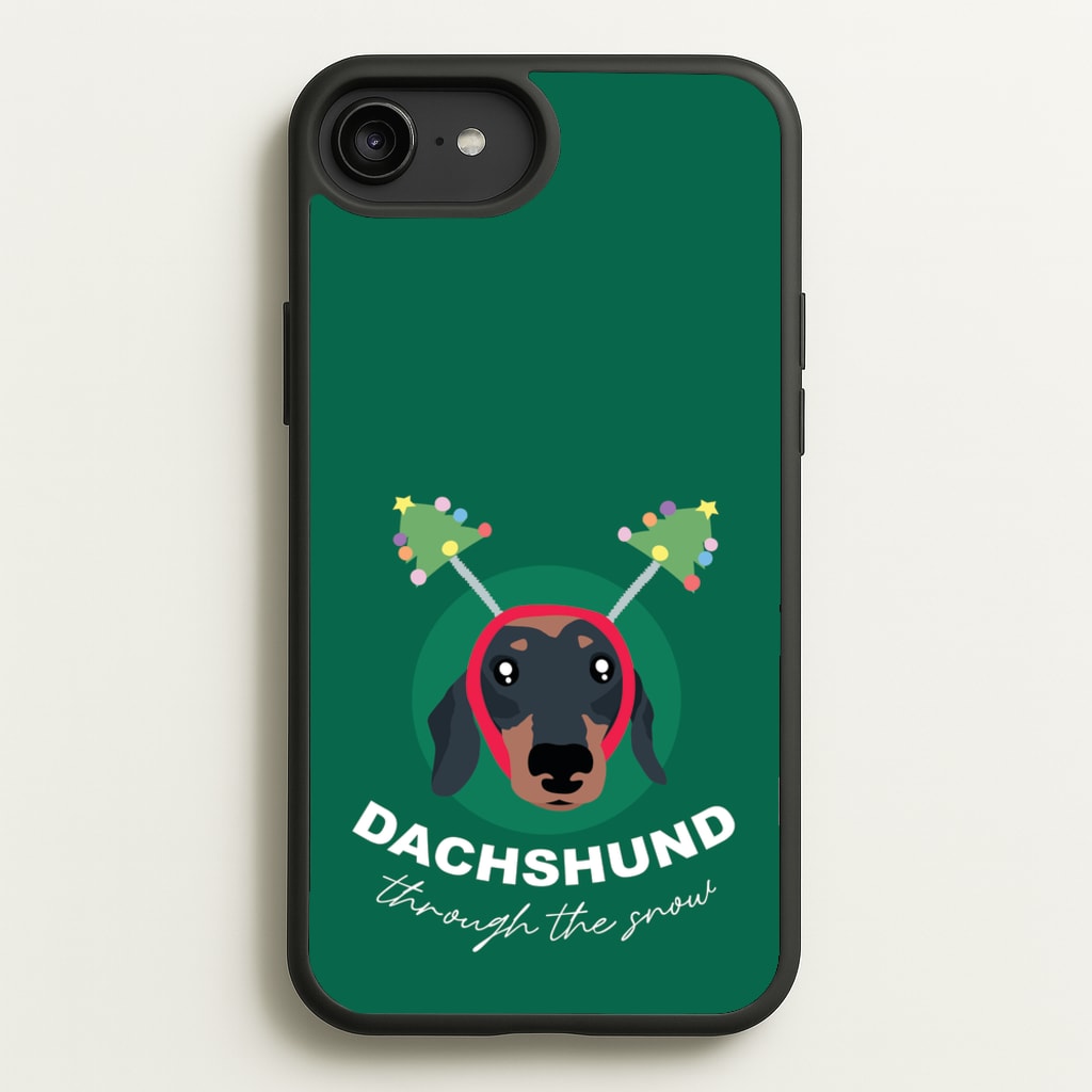 Dachshund Through The Snow - Christmas Animals Phone Case for iPhone 6 Plus / 7 Plus / 8 Plus