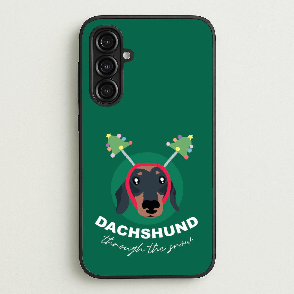 Dachshund Through The Snow - Christmas Animals Phone Case for Galaxy A16