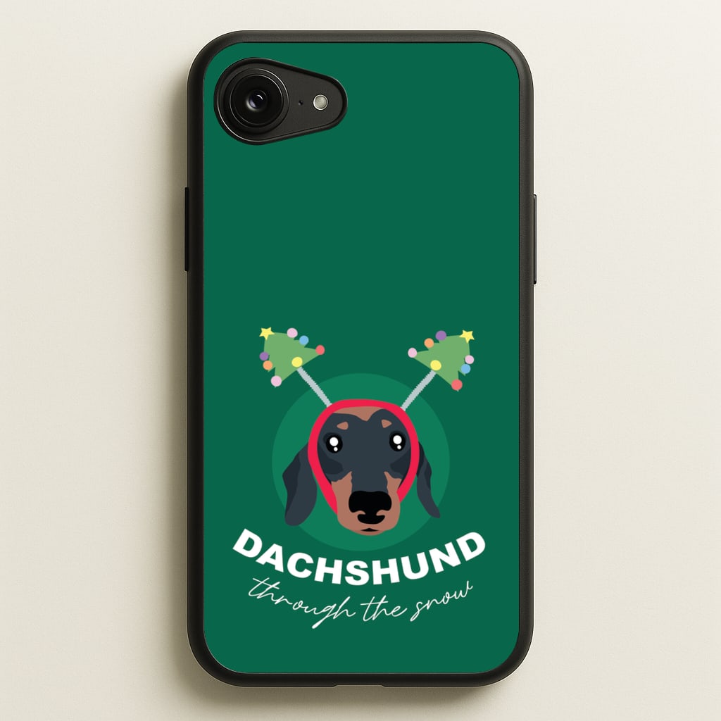 Dachshund Through The Snow - Christmas Animals Phone Case for iPhone 16e