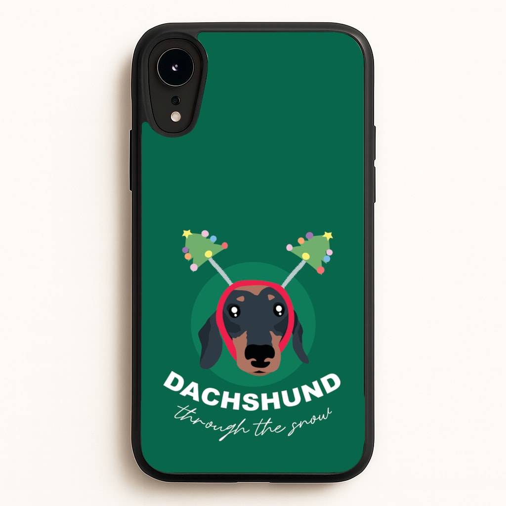 Dachshund Through The Snow - Christmas Animals Phone Case for iPhone XR