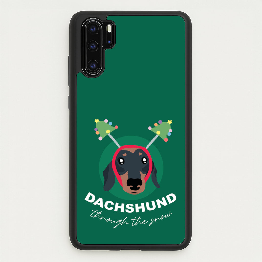 Dachshund Through The Snow - Christmas Animals Phone Case for Huawei P30 Pro
