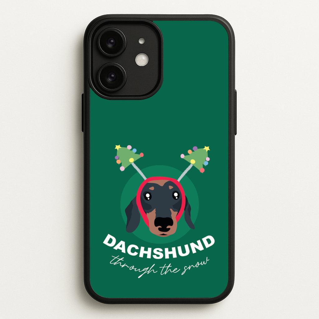 Dachshund Through The Snow - Christmas Animals Phone Case for iPhone 11