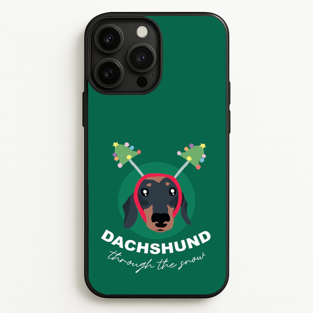 Dachshund Through The Snow - Christmas Animals Phone Case for iPhone 13 Pro Max