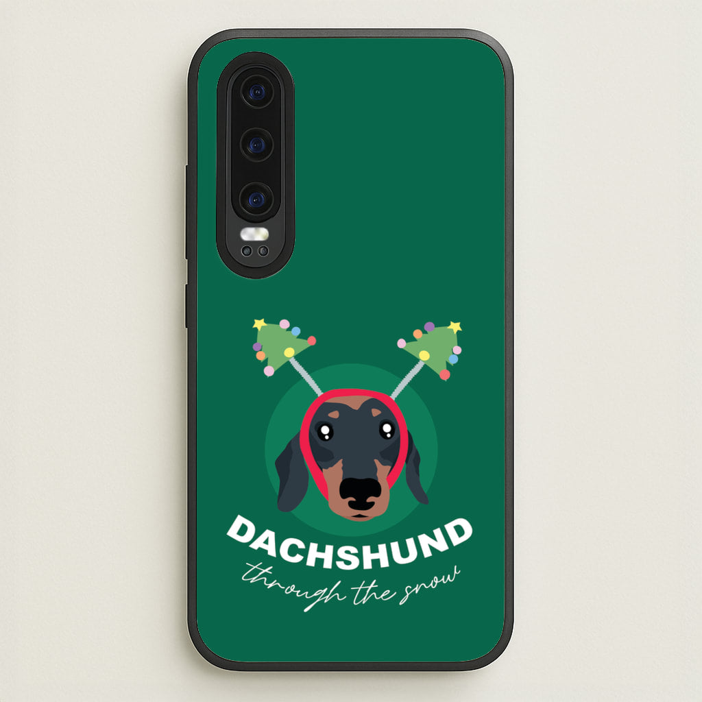 Dachshund Through The Snow - Christmas Animals Phone Case for Huawei P30
