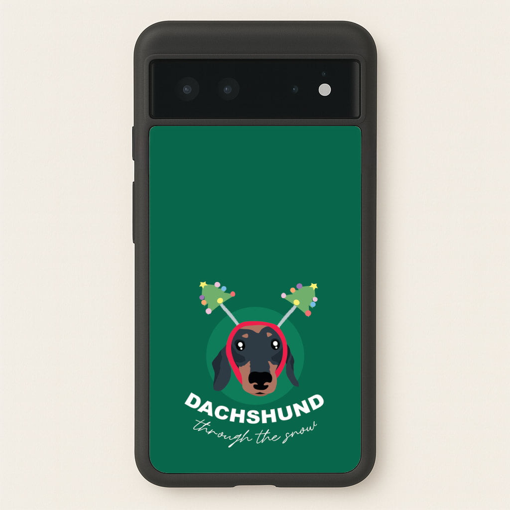 Dachshund Through The Snow - Christmas Animals Phone Case for Google Pixel 6