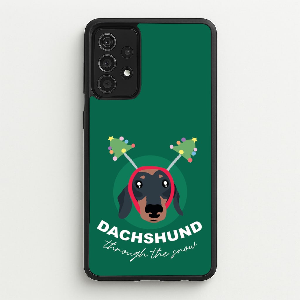 Dachshund Through The Snow - Christmas Animals Phone Case for Galaxy A52 / A52s