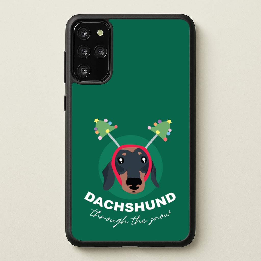 Dachshund Through The Snow - Christmas Animals Phone Case for Galaxy S20 Plus