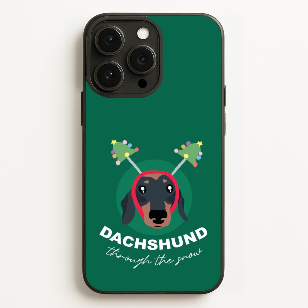 Dachshund Through The Snow - Christmas Animals Phone Case for iPhone 12 Pro Max