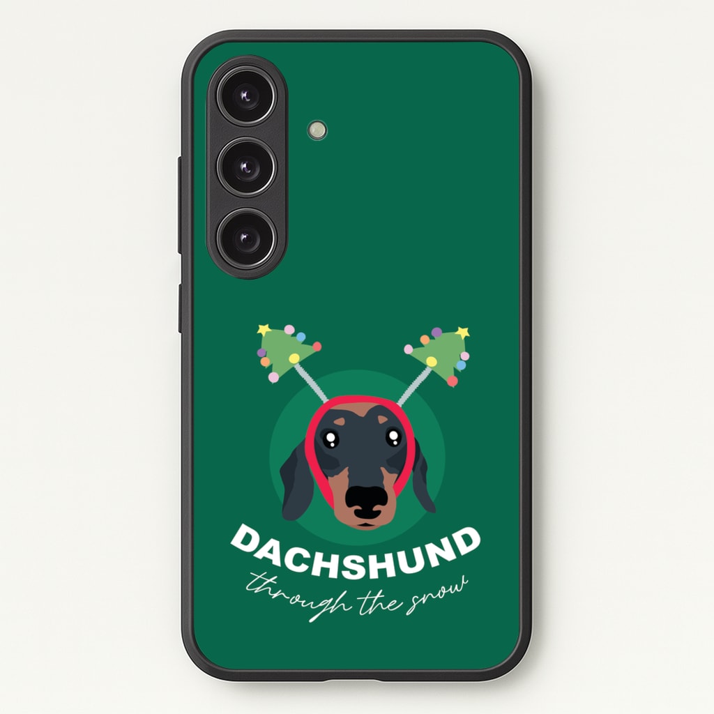 Dachshund Through The Snow - Christmas Animals Phone Case for Galaxy S25 Plus