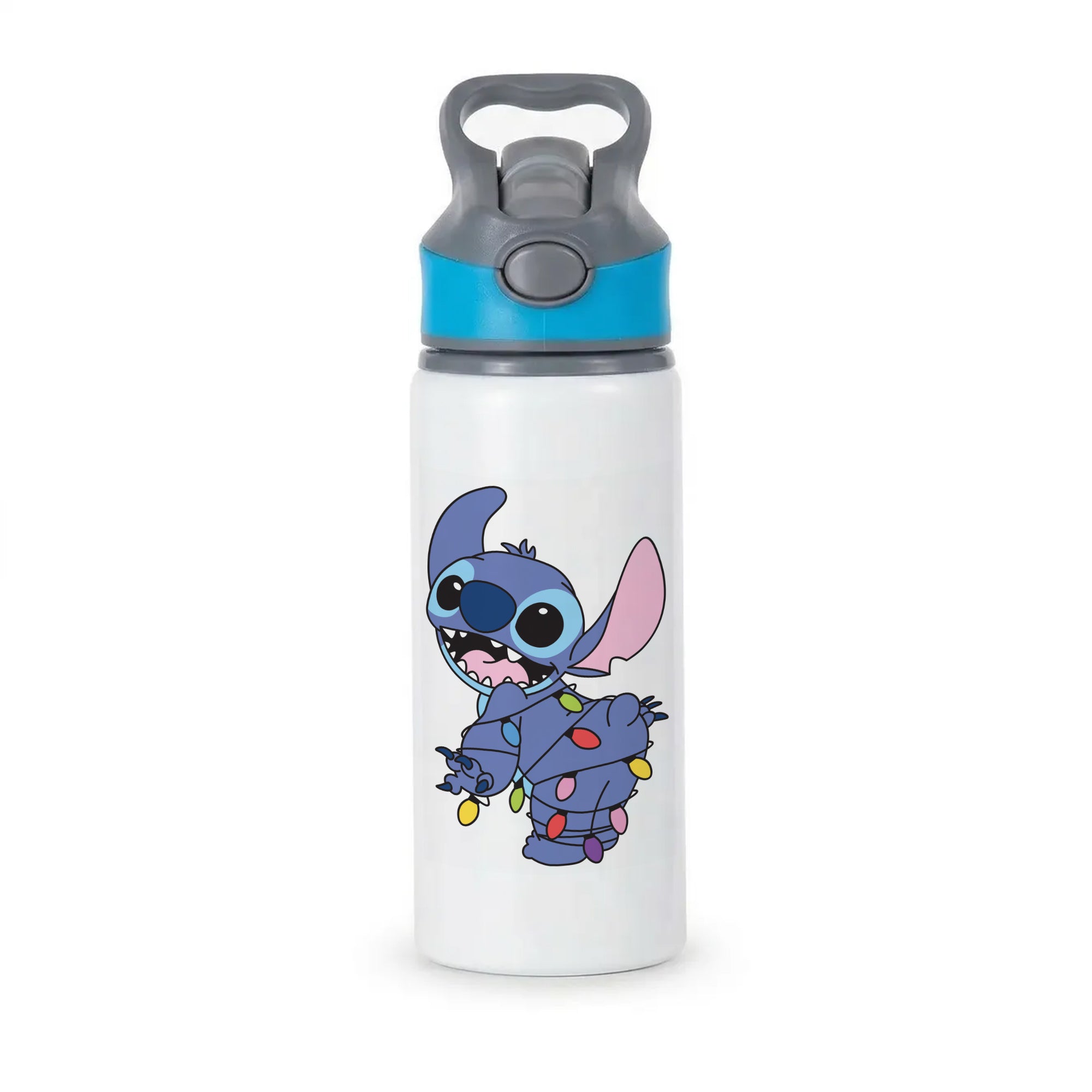 Cute Blue Alien Fairylights Active Water Bottle - Blue