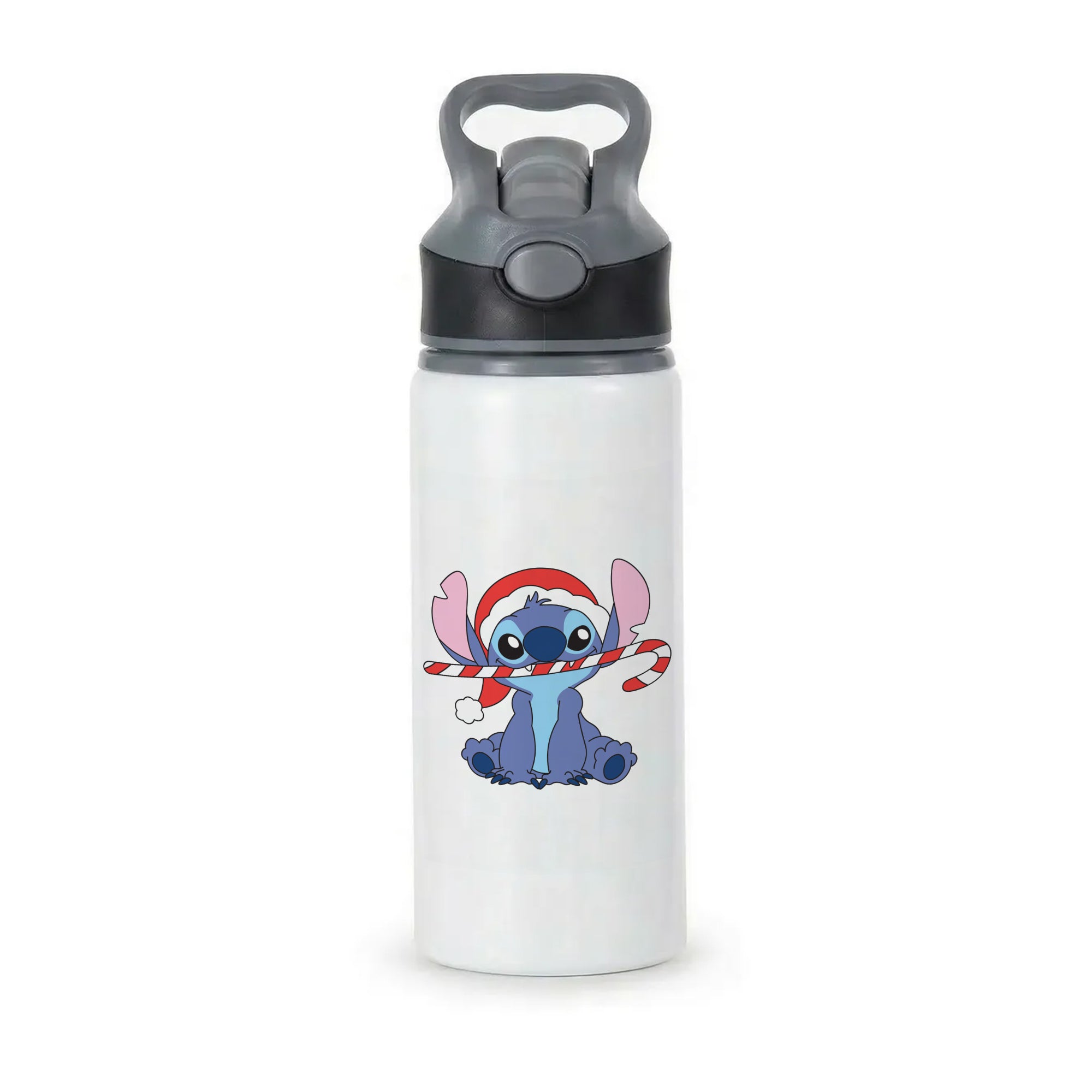 Cute Blue Alien Candycane Active Water Bottle - Black
