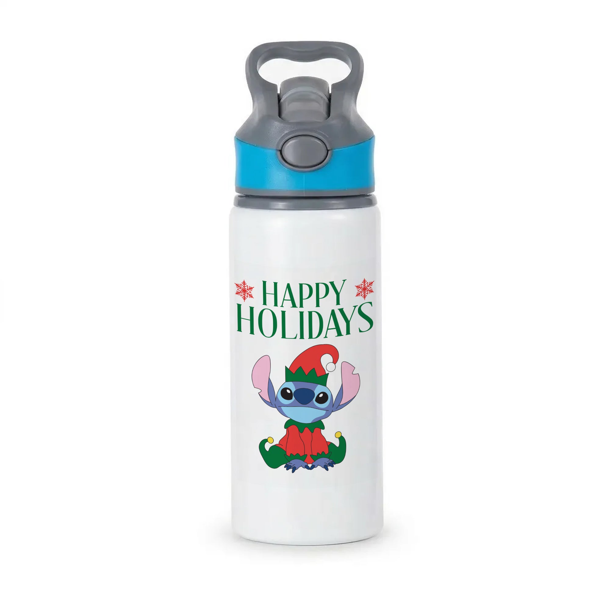 Cute Blue Alien Elf Active Water Bottle - Blue