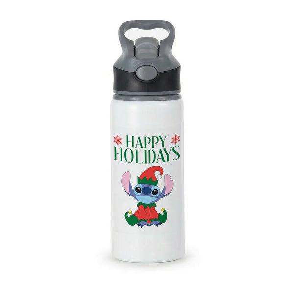 Cute Blue Alien Elf Active Water Bottle - Black