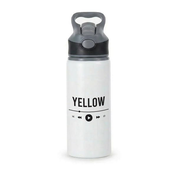 Yellow Music Player Active Water Bottle - Black