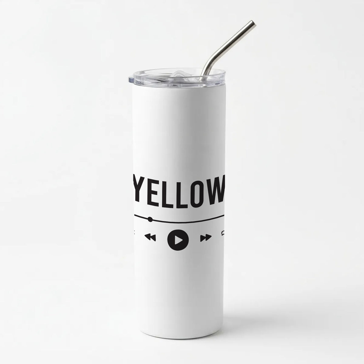 Yellow Music Player Skinny Tumbler