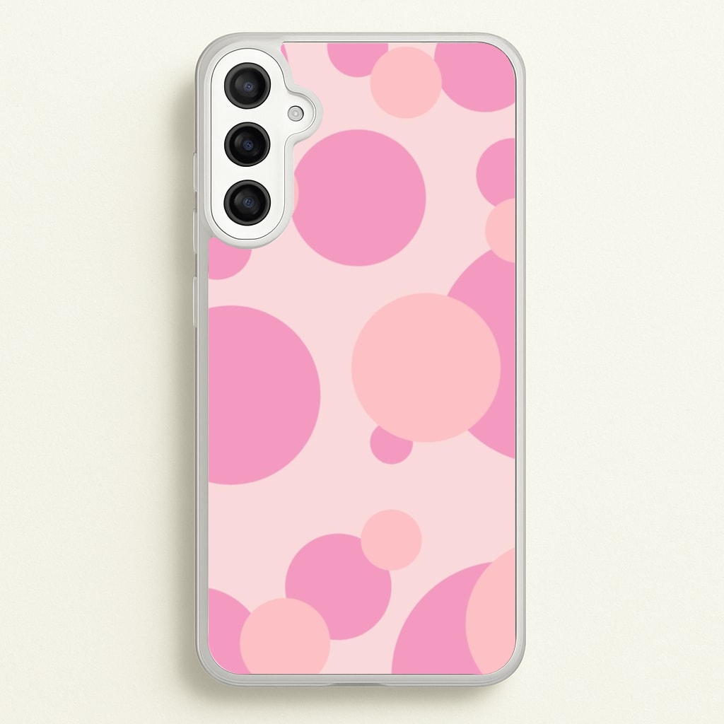 Pink Bubble Pattern - Abstract Patterns Phone Case for Galaxy A36