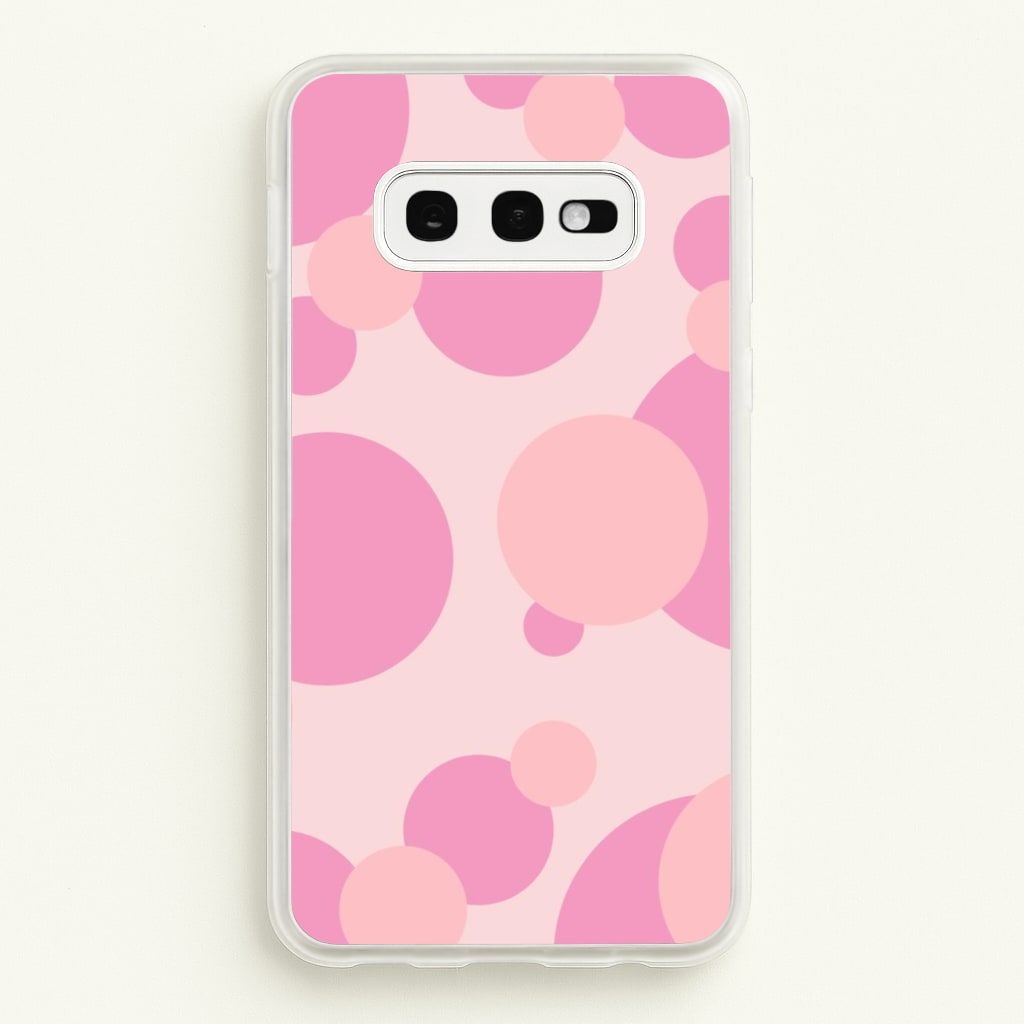 Pink Bubble Pattern - Abstract Patterns Phone Case for Galaxy S10e
