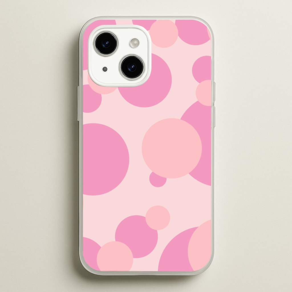 Pink Bubble Pattern - Abstract Patterns Phone Case for iPhone 15 Plus
