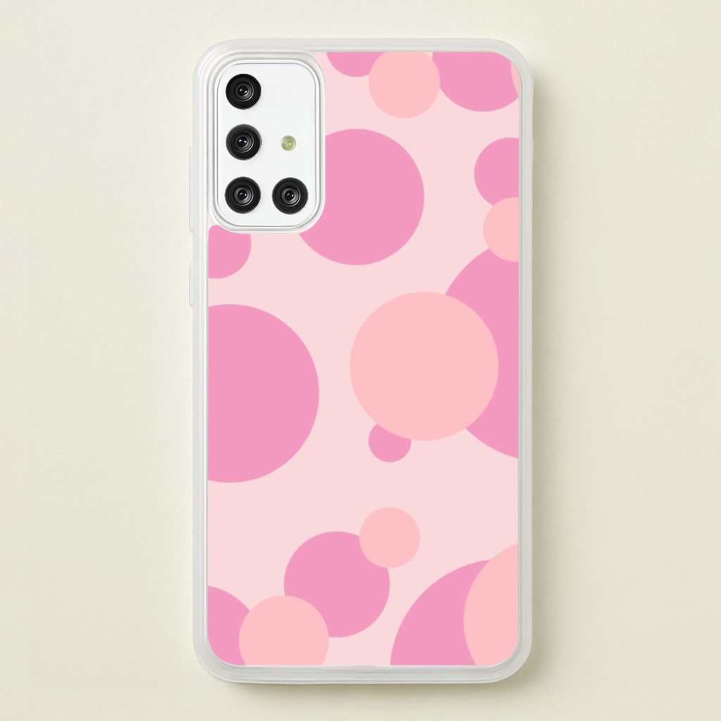 Pink Bubble Pattern - Abstract Patterns Phone Case for Galaxy A71