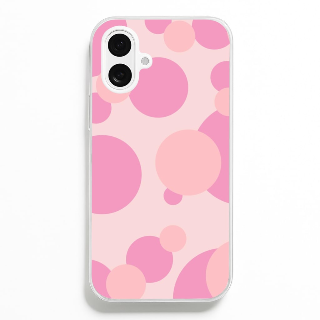 Pink Bubble Pattern - Abstract Patterns Phone Case for iPhone 16 Plus