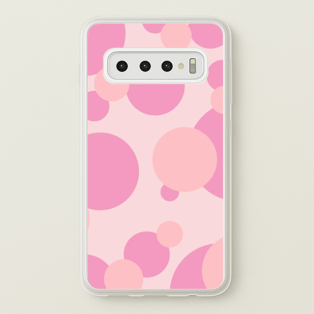 Pink Bubble Pattern - Abstract Patterns Phone Case for Galaxy S10 Plus