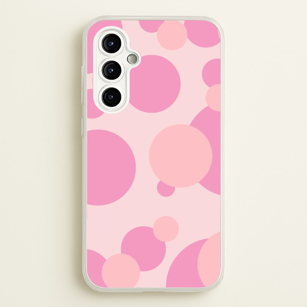 Pink Bubble Pattern - Abstract Patterns Phone Case for Galaxy A54