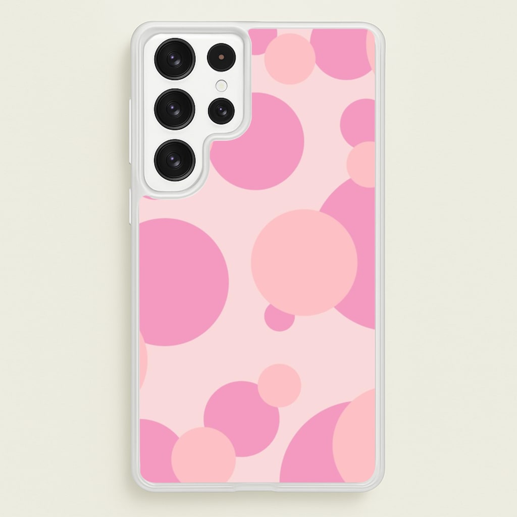Pink Bubble Pattern - Abstract Patterns Phone Case for Galaxy S23 Ultra