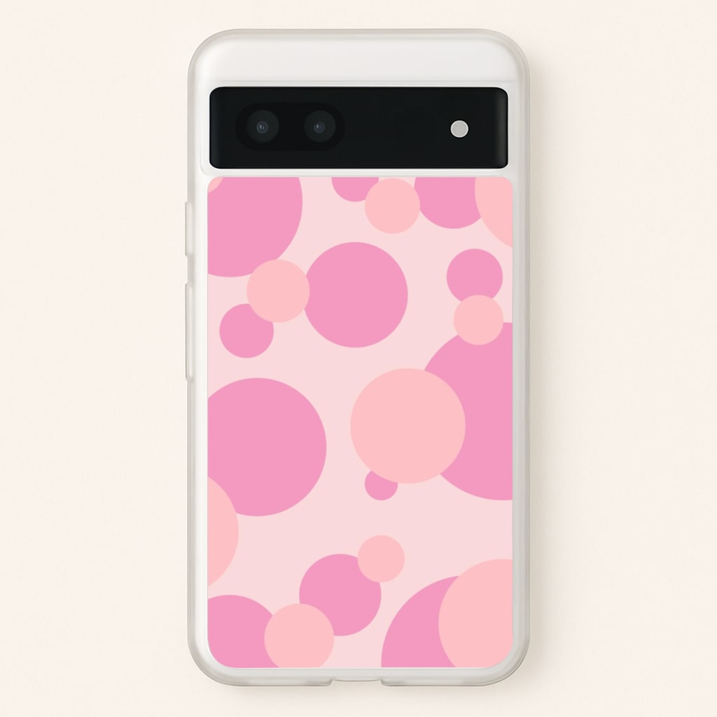 Pink Bubble Pattern - Abstract Patterns Phone Case for Google Pixel 7a