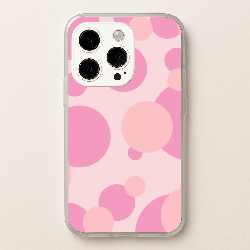 Pink Bubble Pattern - Abstract Patterns Phone Case for iPhone 15 Pro