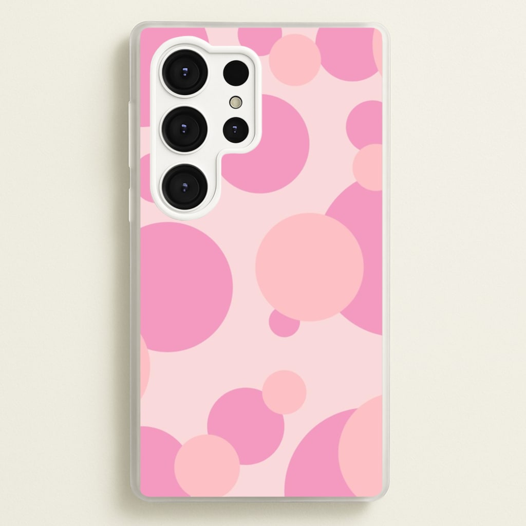 Pink Bubble Pattern - Abstract Patterns Phone Case for Galaxy S25 Ultra