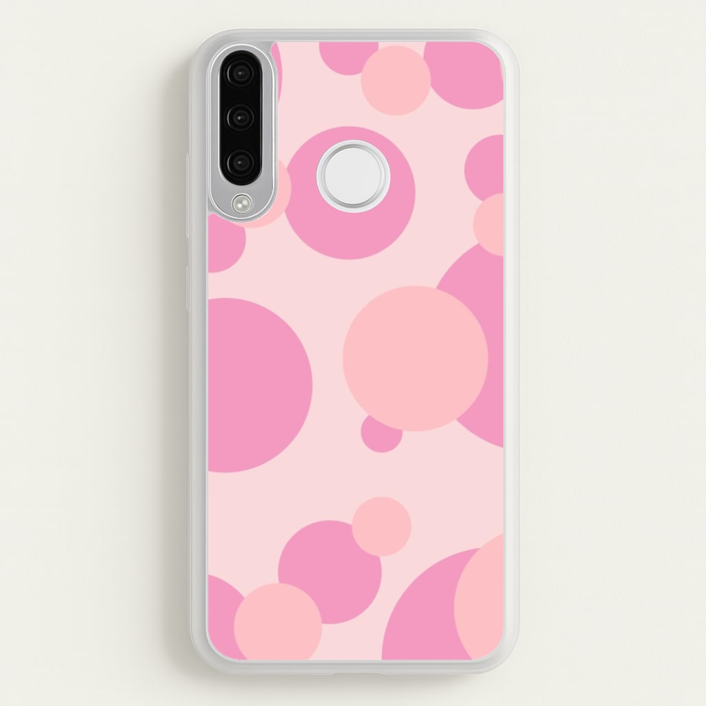 Pink Bubble Pattern - Abstract Patterns Phone Case for Huawei P30 Lite