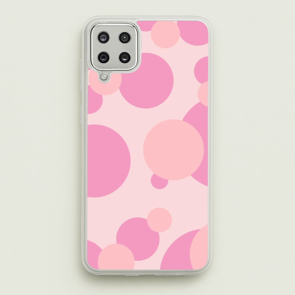 Pink Bubble Pattern - Abstract Patterns Phone Case for Galaxy A12