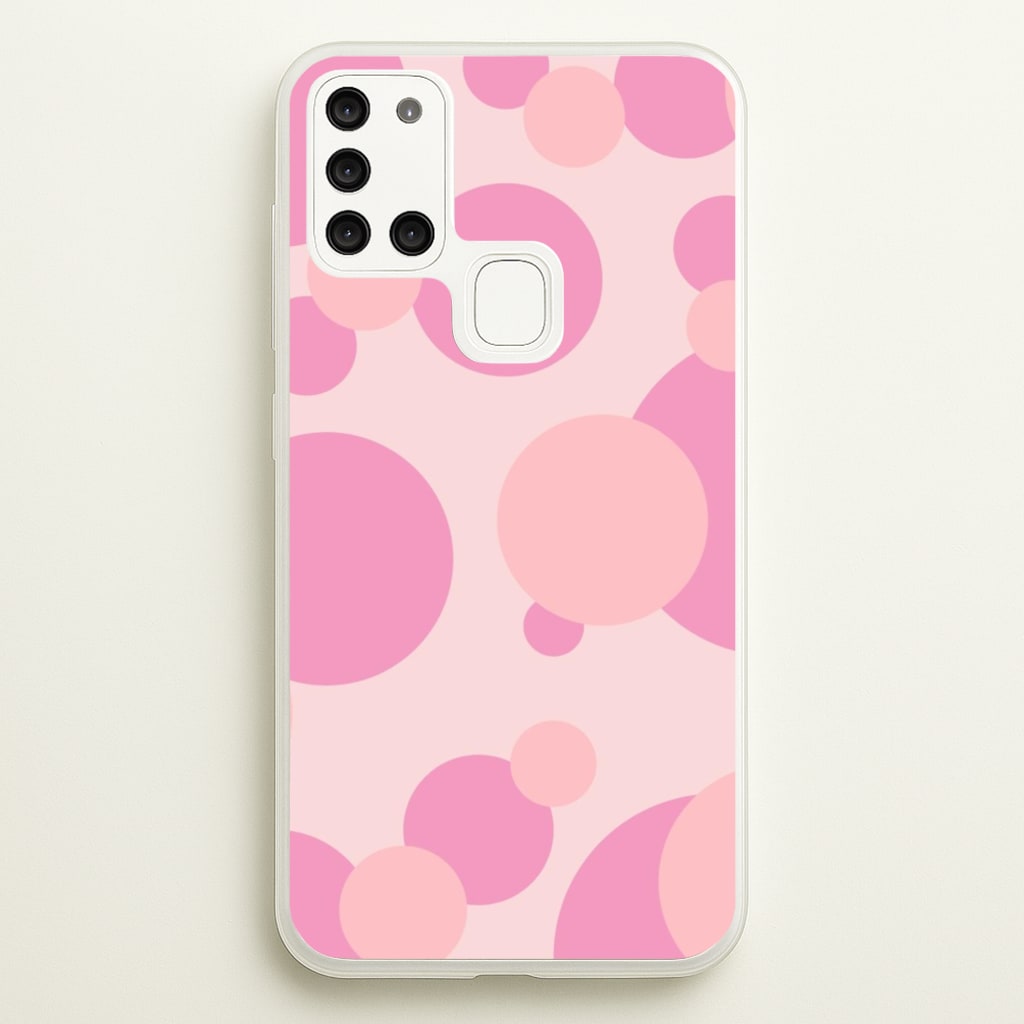 Pink Bubble Pattern - Abstract Patterns Phone Case for Galaxy A21s