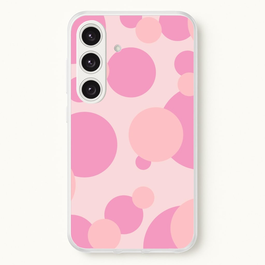 Pink Bubble Pattern - Abstract Patterns Phone Case for Galaxy S24 Plus