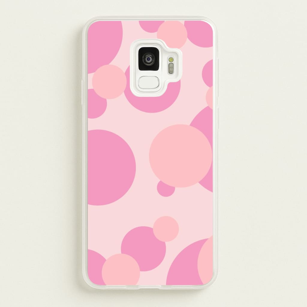 Pink Bubble Pattern - Abstract Patterns Phone Case for Galaxy S9
