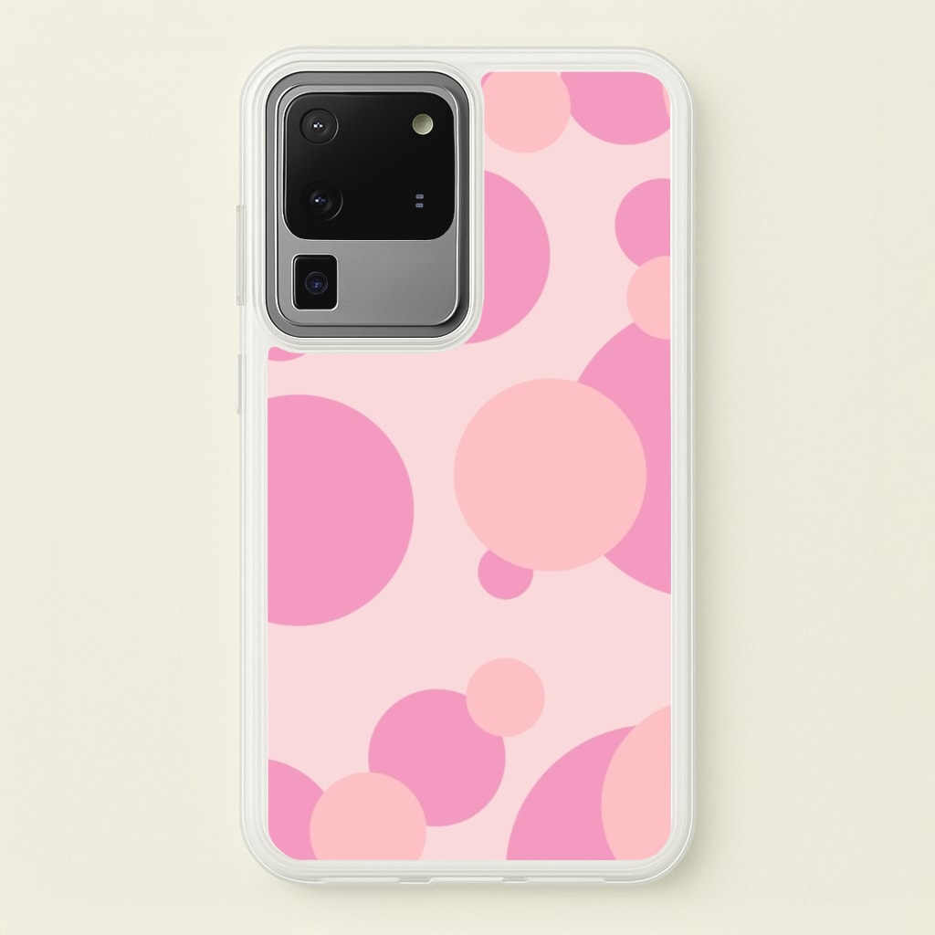 Pink Bubble Pattern - Abstract Patterns Phone Case for Galaxy S20 Ultra