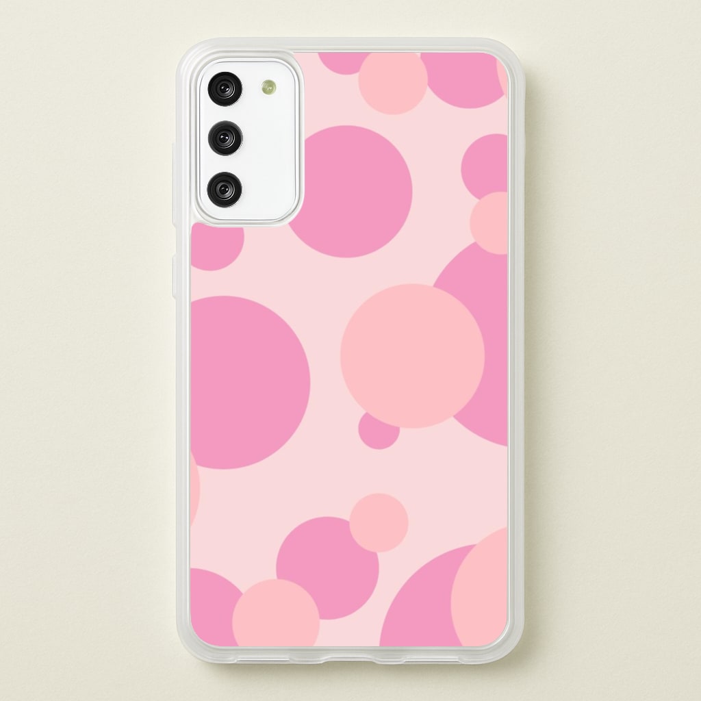 Pink Bubble Pattern - Abstract Patterns Phone Case for Galaxy S20FE