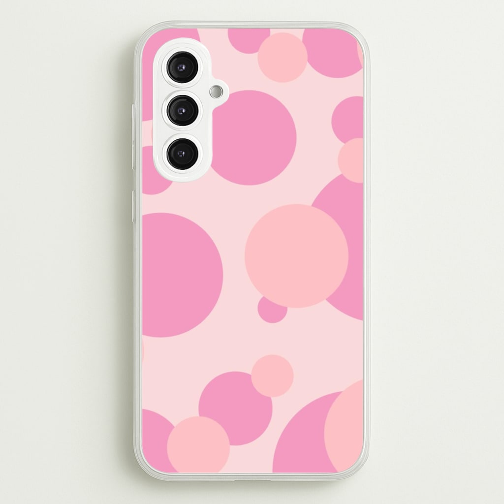 Pink Bubble Pattern - Abstract Patterns Phone Case for Galaxy S23FE