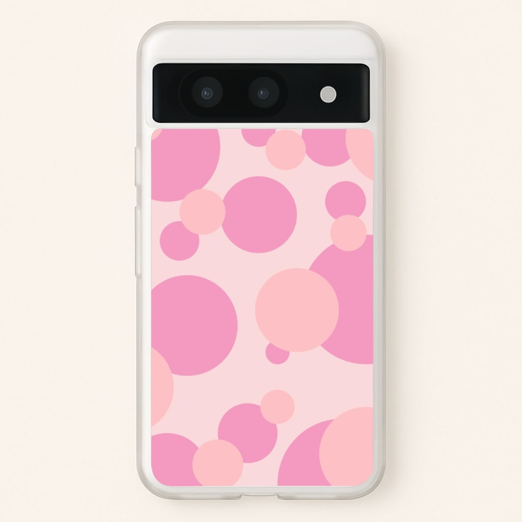 Pink Bubble Pattern - Abstract Patterns Phone Case for Google Pixel 8a
