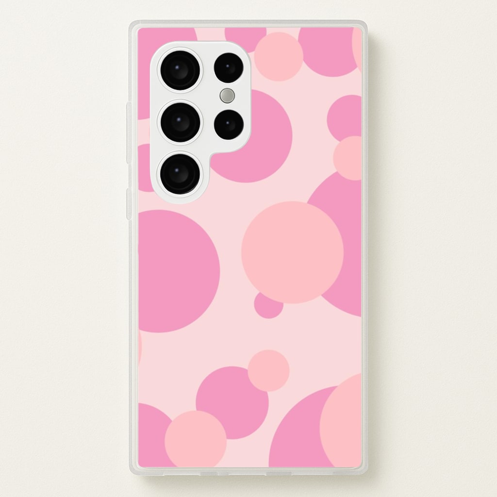 Pink Bubble Pattern - Abstract Patterns Phone Case for Galaxy S24 Ultra