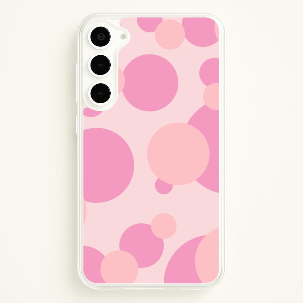 Pink Bubble Pattern - Abstract Patterns Phone Case for Galaxy S23 Plus
