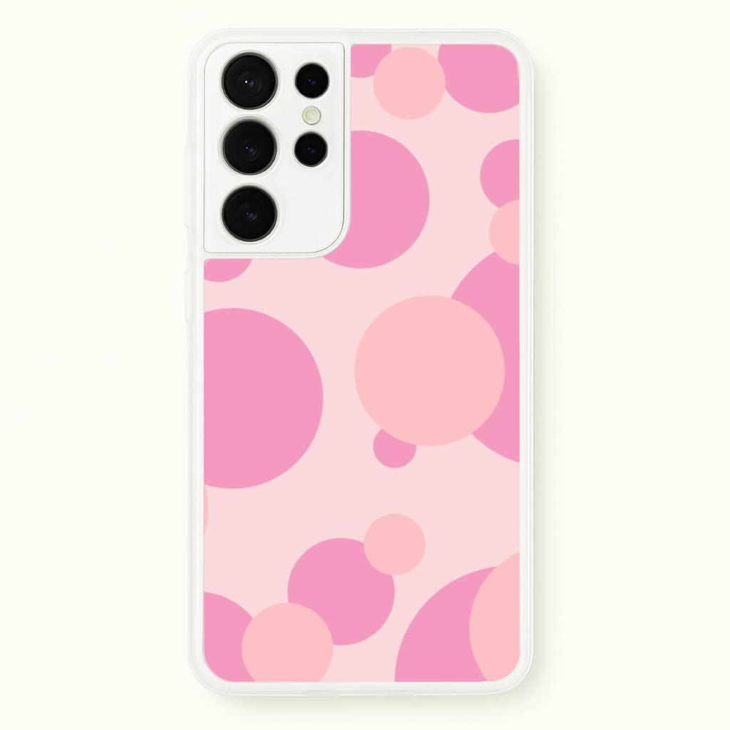 Pink Bubble Pattern - Abstract Patterns Phone Case for Galaxy S21 Ultra
