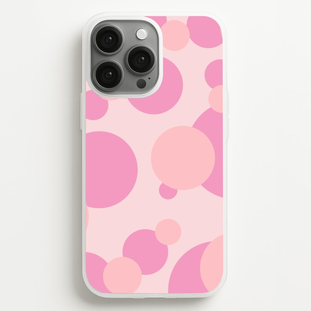 Pink Bubble Pattern - Abstract Patterns Phone Case for iPhone 13 Pro Max
